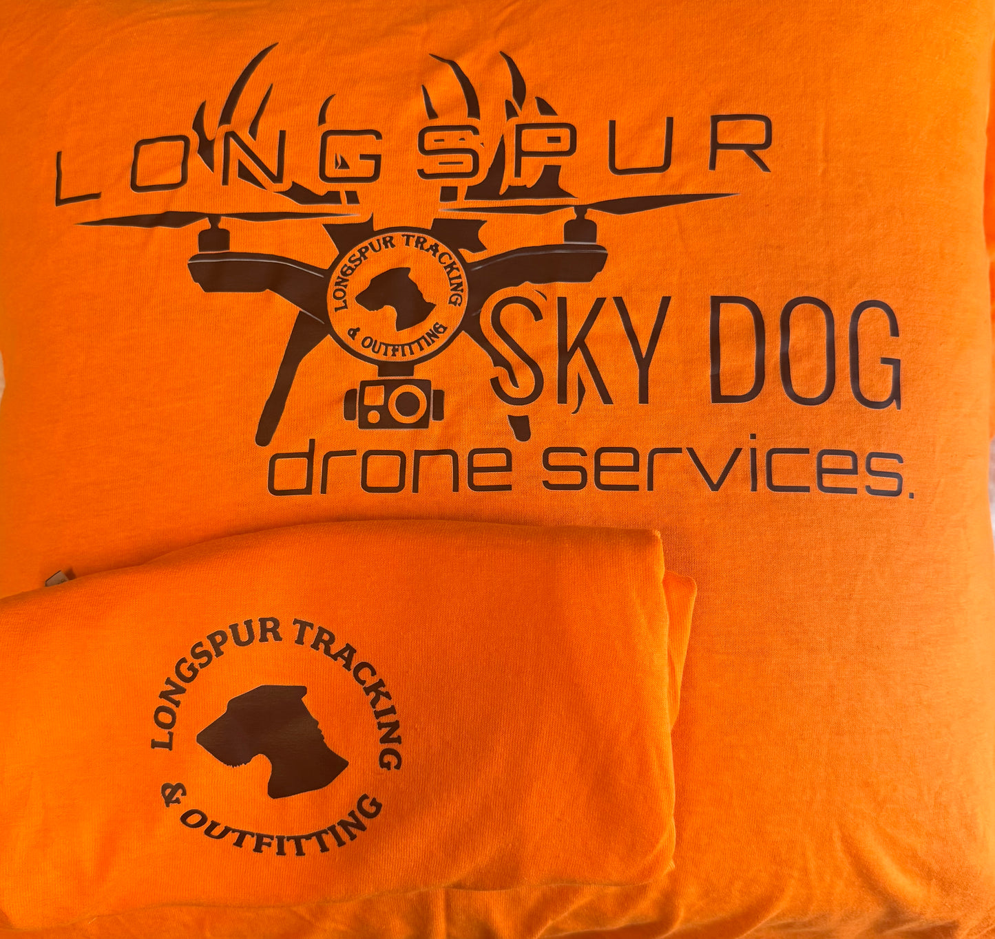Short sleeve Longspur SkyDogs Tshirt Orange/Green