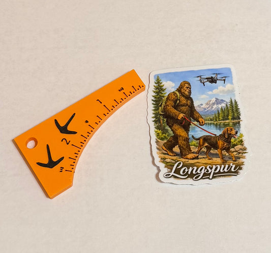Longspur Spur Gauge and Sasquatch Sticker
